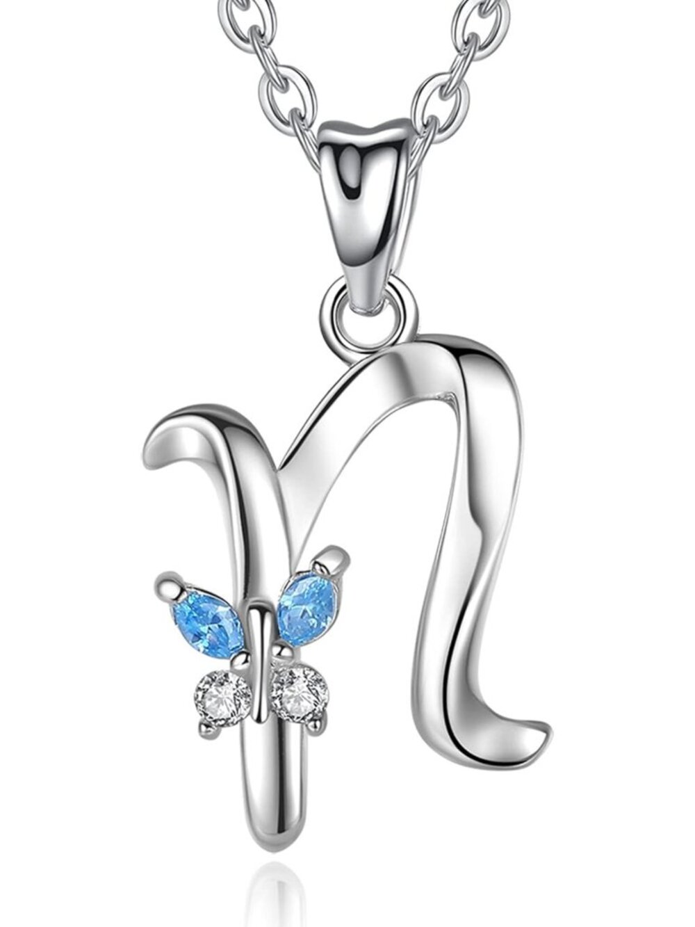 Elegant Sterling Silver Butterfly Initial Necklace - Personalized Gift for Women